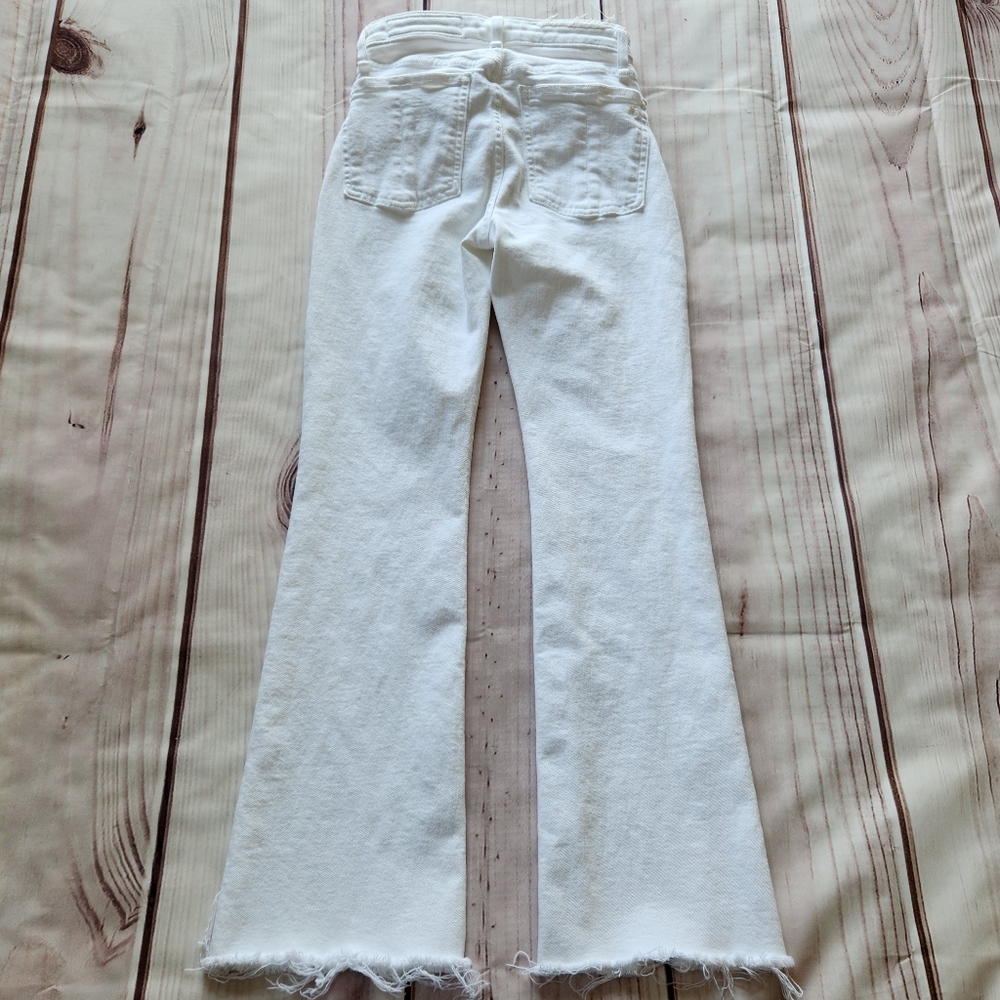 Rag & Bone "Nina High Rise Ankle Flare" Cropped Jeans White | Women's Size 23 - Picture 7 of 15